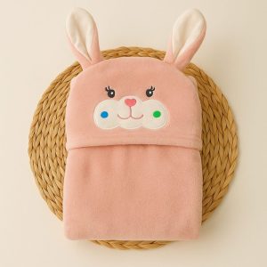 Manta Bebê Com Capuz 75cmx90cm - Coelhinha Rosa