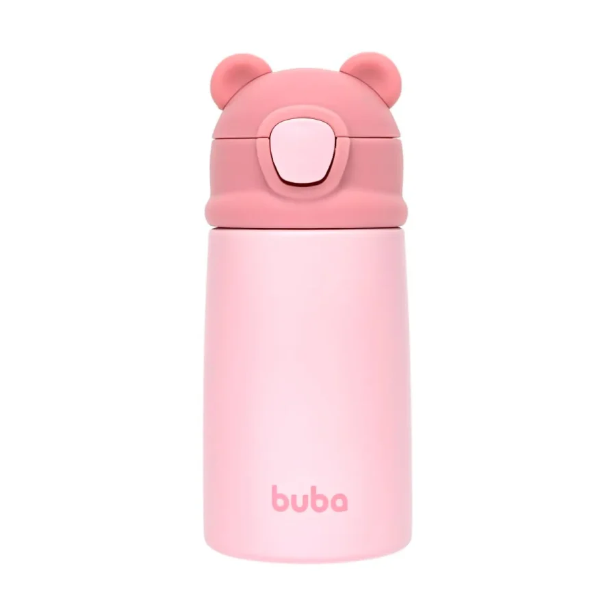 copo termico parede dupla buba ursinho rosa