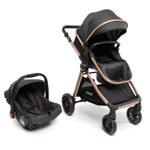 Kit Carrinho com Bebê Conforto Romanzo - Preto Bronze