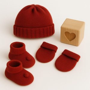 Kit Maternidade Bebê Tricot Pimpolho - Vermelho