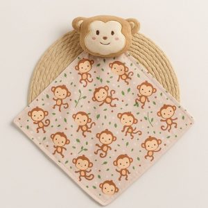 Naninha de Bebê com Prendedor de Chupeta - Macaquinho