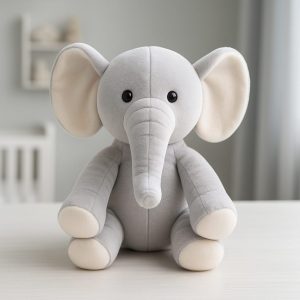 Pelúcia Elefante Safari Cinza para Decoração de Bebê