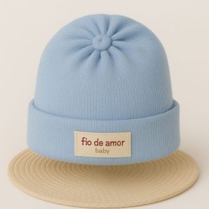 Touca Para Bebê Recém-nascido Tricô - Azul