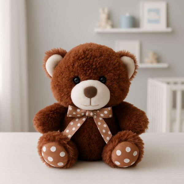Pelúcia Ursinho Marrom com Laço para Decoração de Bebê