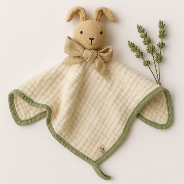 Naninha de Bebê Algodão Macio - Coelho Verde