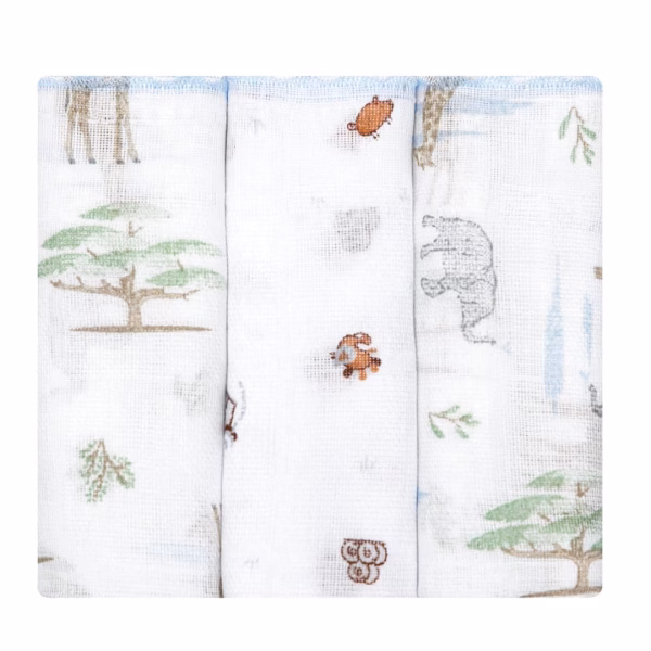 Pano de Boca Bebê Estampado 32cmx32cm - África