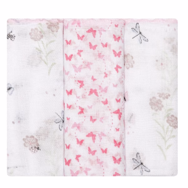 Pano de Boca Bebê Estampado 32cmx32cm - Floral