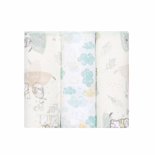 Pano de Boca Bebê Estampado 32cmx32cm - Urso Polar