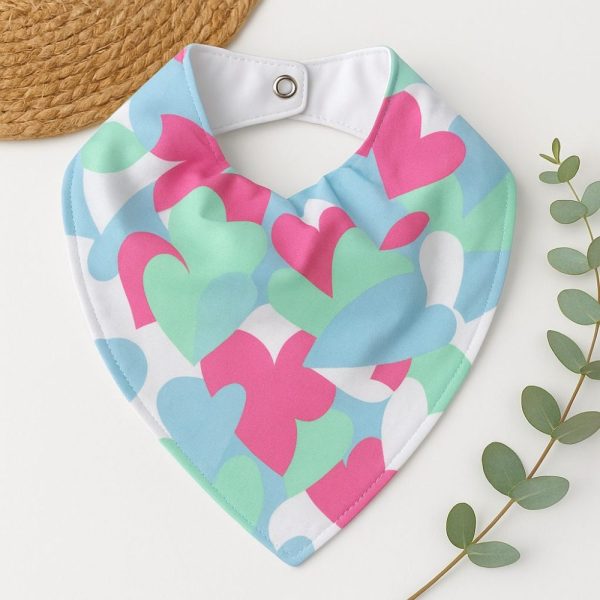 Bandana Impermeável para Bebê - Corações Colors