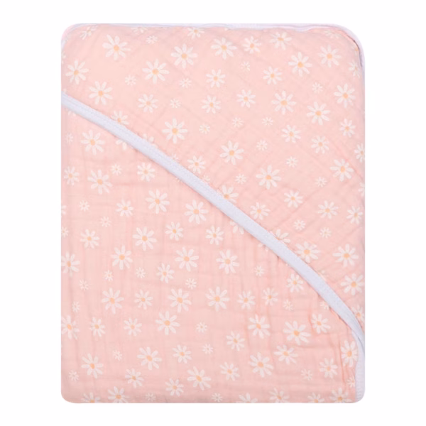 Toalha De Banho Soft Com Capuz Estampada 80cmx80cm - Margaridas
