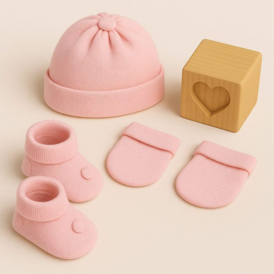 Kit maternidade bebê rosa com detalhes - pimpolho