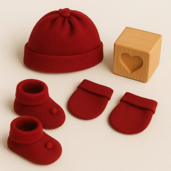 Kit Maternidade Bebê Tricot Pimpolho - Vermelho