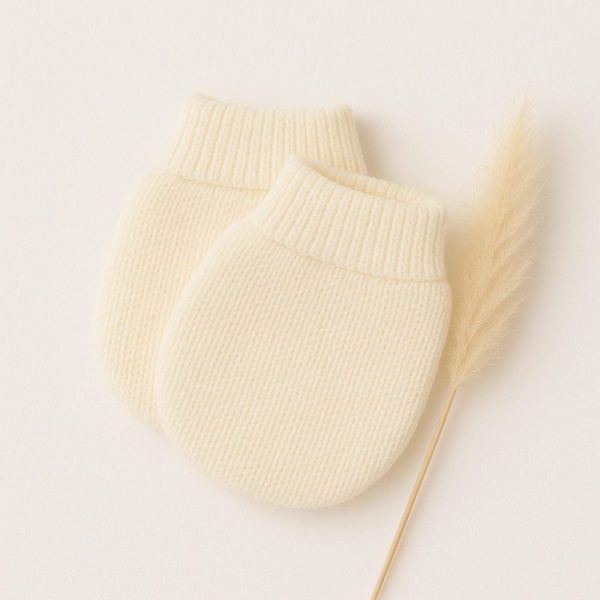Luvas de Tricô Para Bebê Recem Nascido - OFF
