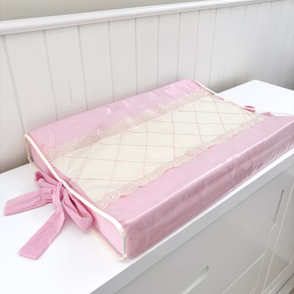 Trocador de Bebê Anatômico para Cômoda - Rosa com Off