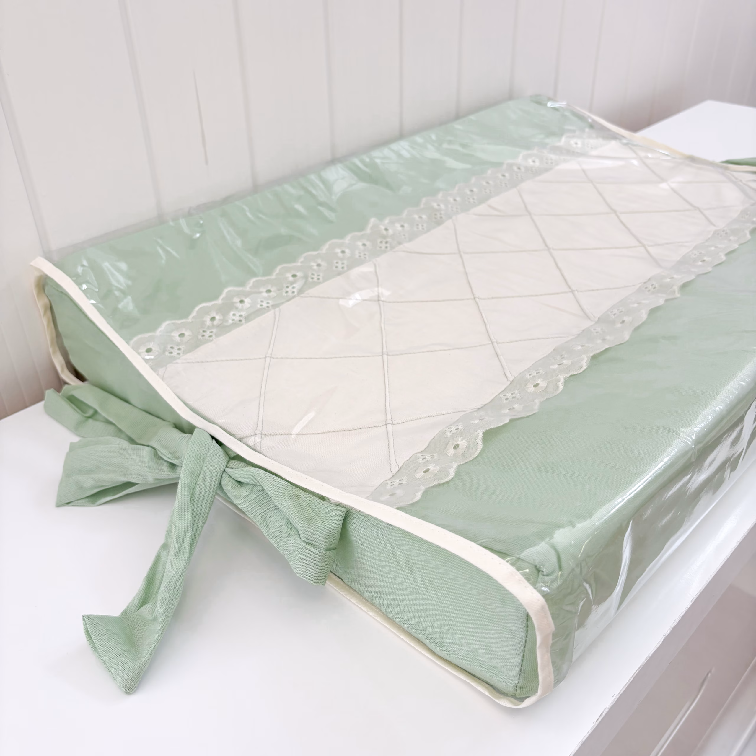 Trocador anatômico de cômoda para bebê impermeável - miguel baby verde 2