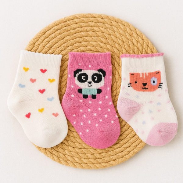 Kit 3 Pares Meia Bebê Recem Nascido - Pandinha
