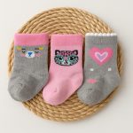 Kit 3 Pares Meia Bebê Recem Nascido - Gatinha Rosa