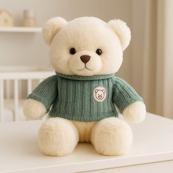 Ursinho Decorativo com Blusa de Tricô Verde