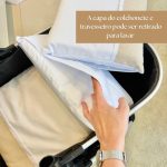 Colchonete com travesseiro para carrinho moisés de bebê - linho 2