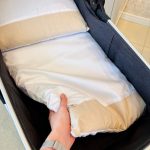 Colchonete com travesseiro para carrinho moisés de bebê - linho 3