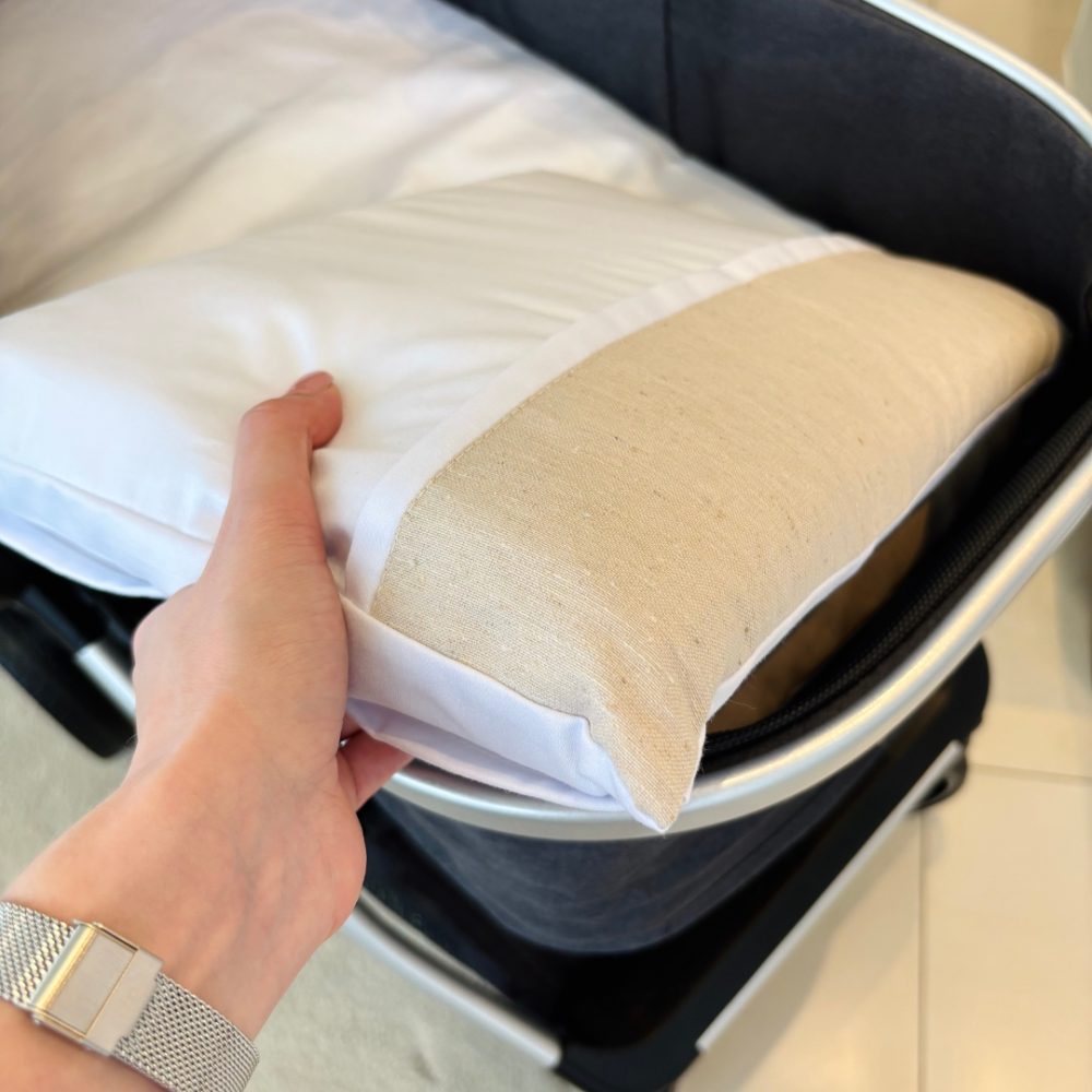 Colchonete com travesseiro para carrinho moisés de bebê - linho 5