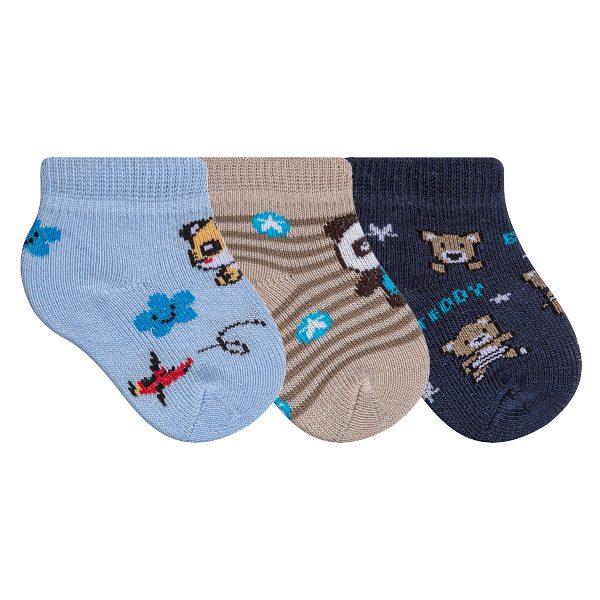 Kit Meia Bebê 3 Pares - Ursinho Marinho