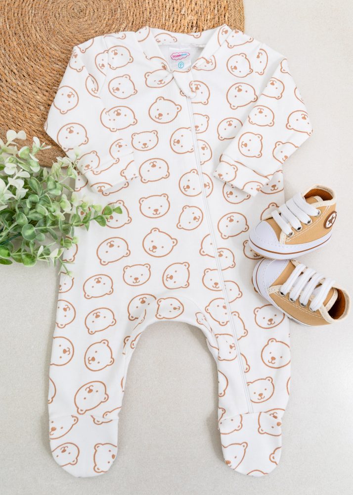 Macacão Bebê Suedine - Ursinho