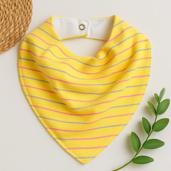 Bandana Impermeável para Bebê - Amarelo Listras