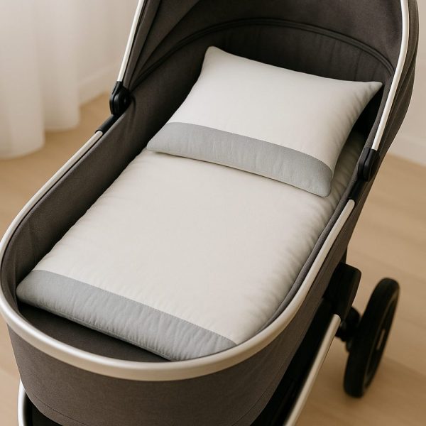Colchonete para Carrinho com Travesseiro Premium - Cinza