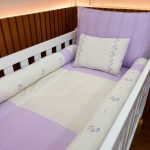 kit berço bebê tiquinho completo com linho ramos lilas 2