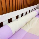 kit berço bebê tiquinho completo com linho ramos lilás 3