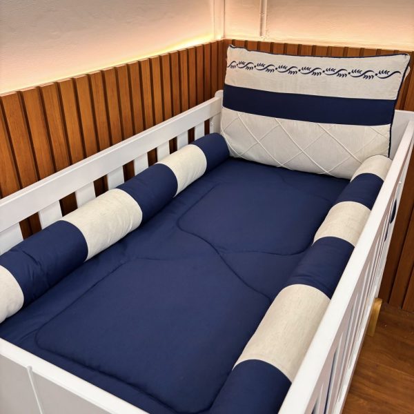 Kit Berço Luxo Padrão Americano - Marinho