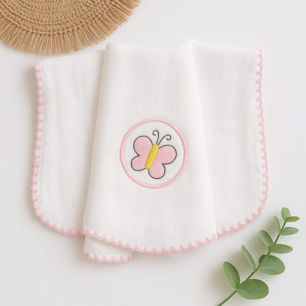 Kit Fralda de Boca Premium Bordada - Borboleta
