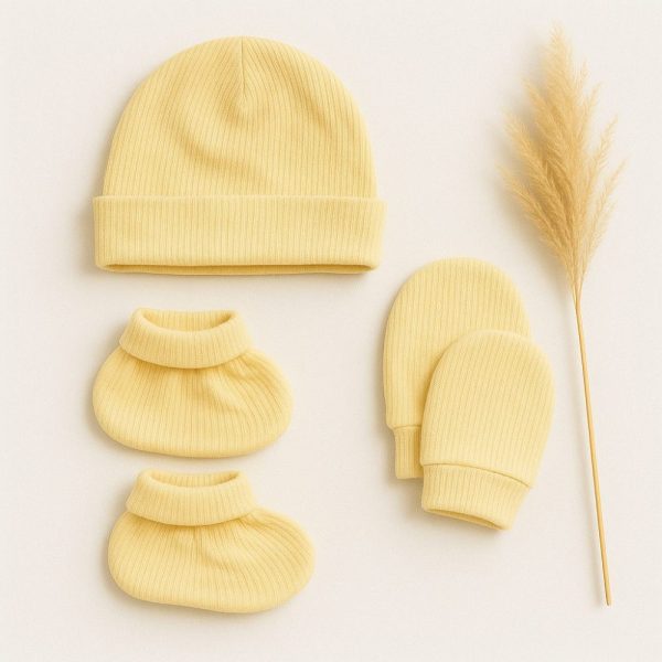 Kit Maternidade Bebê Canelado 100% Algodão – Amarelinho