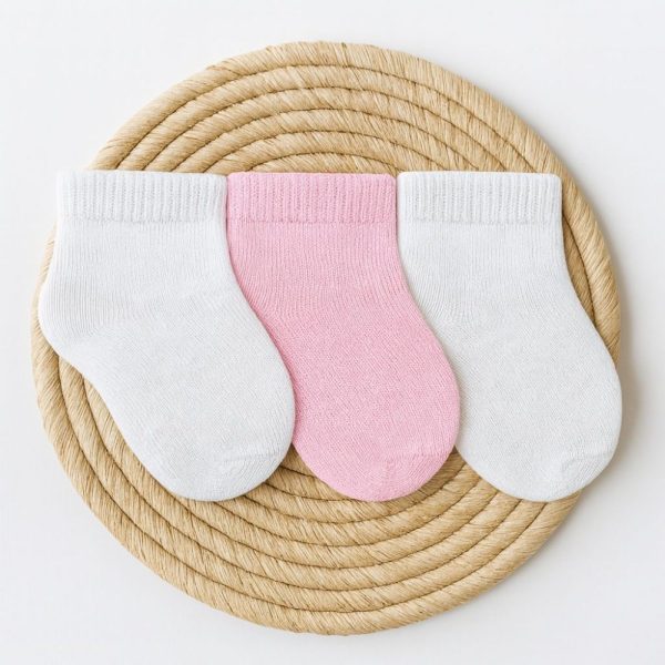Kit 3 Pares Meia Bebê Rosa - Winston