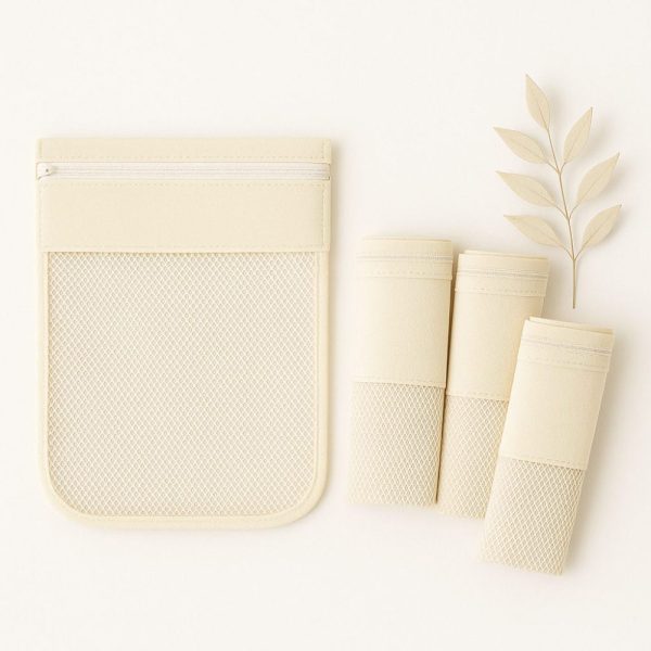 Saquinho Organizador Maternidade 4 Peças - OFF White