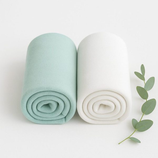 Combo 2 Lençóis de Berço Malha 100% Algodão com Elástico - Verde e Branco