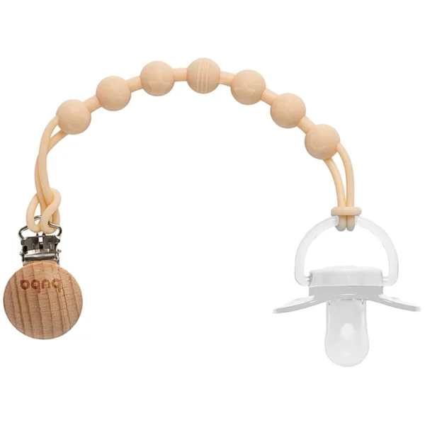 Prendedor De Chupeta Silicone Bege - Buba
