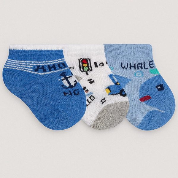 Kit Meia Bebê 3 Pares Cores Variadas Menino