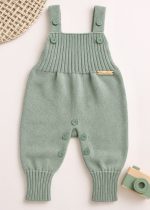 Jardineira Bebê Romper de Tricô Verde