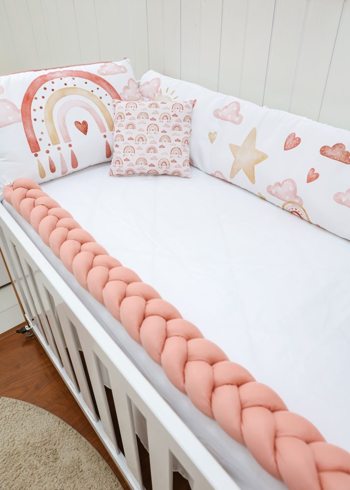 Kit Protetor de Berço 8 peças - Arco Íris