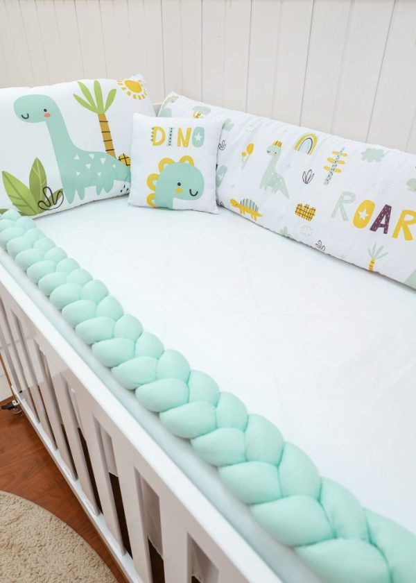 Kit Protetor de Berço 8 peças - Dinossauro