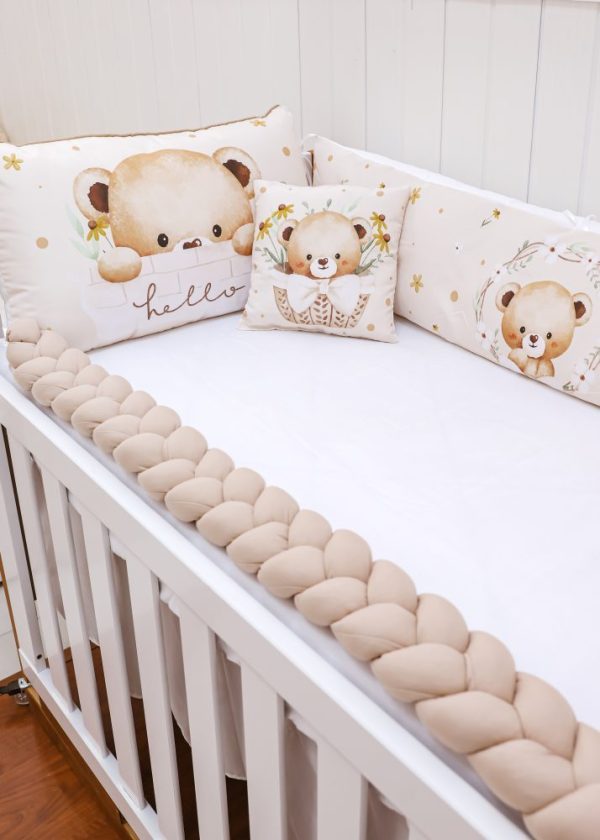 Kit Protetor de Berço 8 peças - Hello Urso