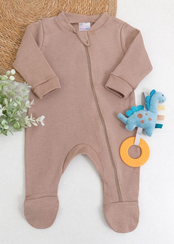 Macacão Bebê Suedine - Marrom