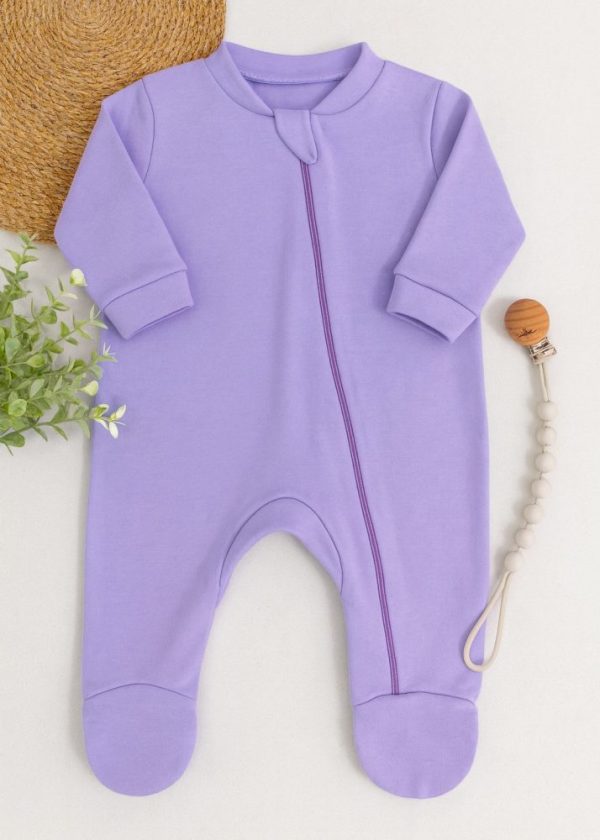 Macacão Bebê Suedine 100% Algodão - Lilás