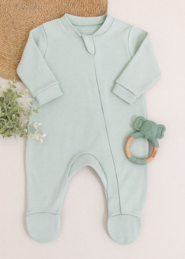 Macacão Bebê Suedine 100% Algodão - Verde