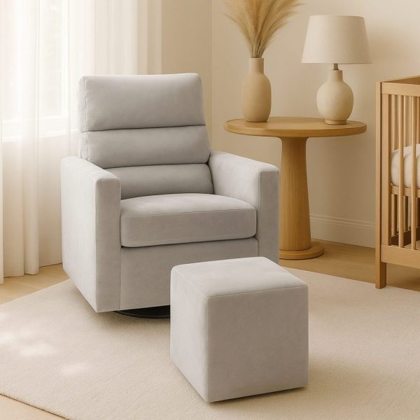 Poltrona de Amamentação Serena - Veludo Cinza