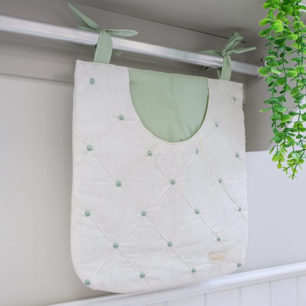 Organizador Porta Objetos para Berço e Varão – Pontilhado Linho Verde