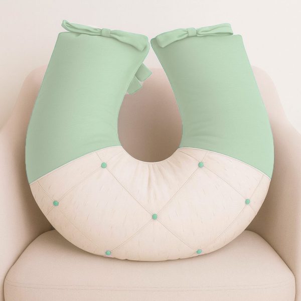 Almofada de Amamentação Paris Linho com Verde
