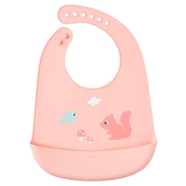 Babador De Silicone Buba Com Pega Migalhas - Esquilo